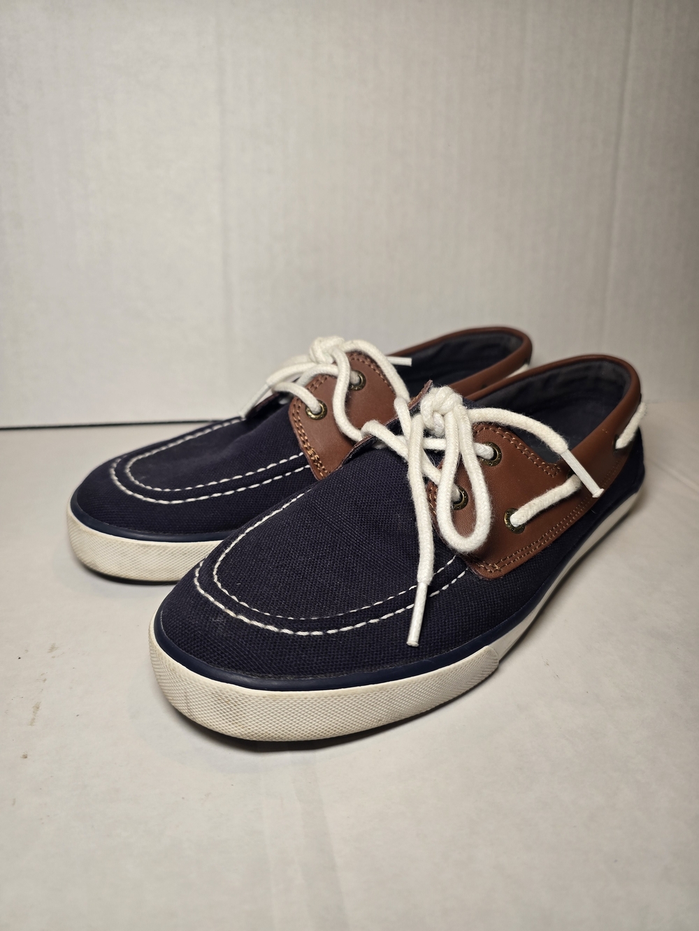 Polo by Ralph Lauren Navy and Brown Kids Boat Shoes